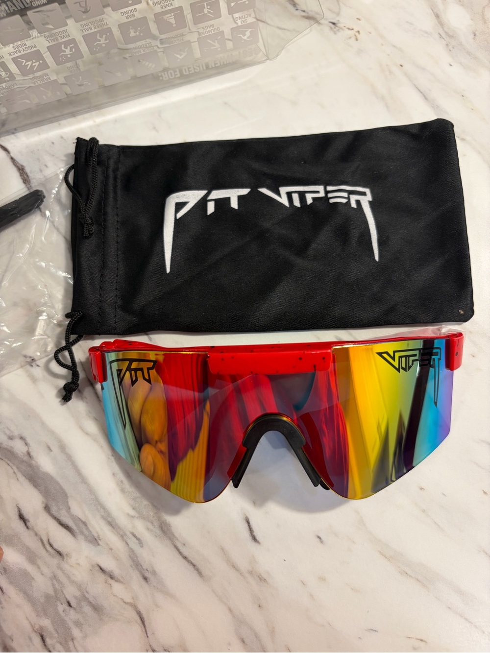 Pit Viper Red Multicolor Shield Sunglasses - Pit Viper